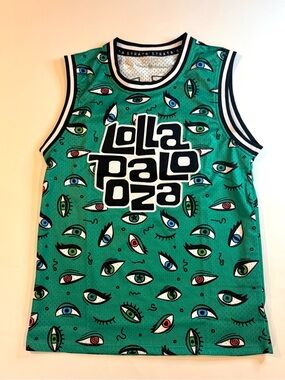 Rare Vintage Lollapalooza Chicago  Eye Concert Music Basketball Jersey  Sz Med